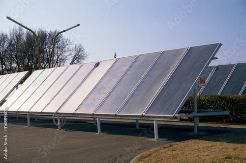 Row of solar panels photo