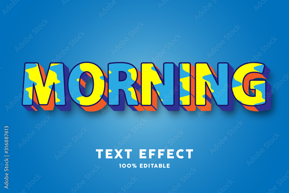 3d text Faded paint yellow and blue text effect