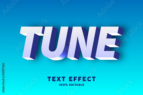 3d text white and blue text effect, editable text
