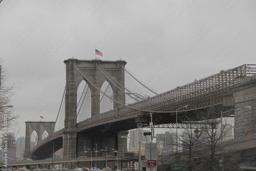 Naklejka premium view brooklyn bridge landscape