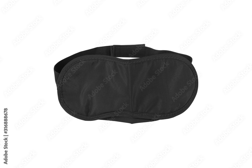 black sleeping eye mask isolated on white background black sleeping eye mask isolated on white background