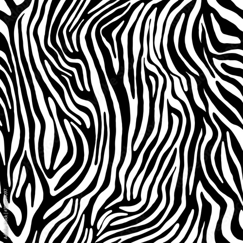 Vector animal zebra print. Seamless Tiger pattern.