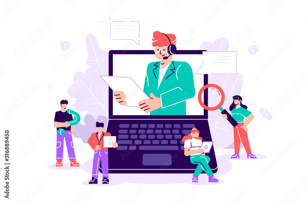 Concept customer service, hotline operator Concept customer service, hotline operator