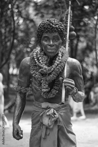 Stucco figures, indigenous tribes in Thailand, Malaysia, Indonesia, Cambodia, India Timor Leystay Philippines and Southeast Asia