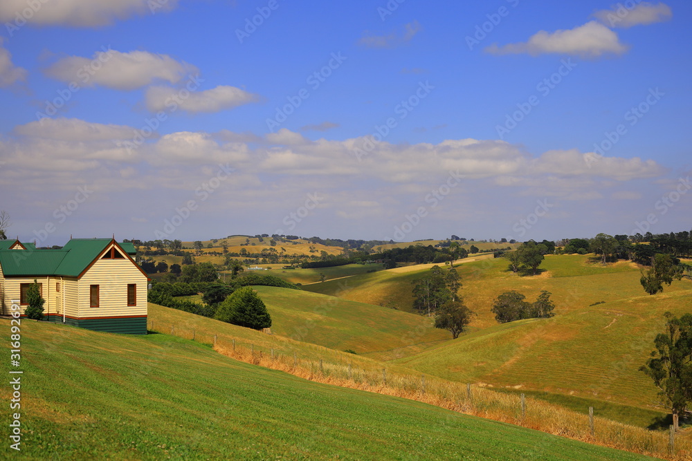 mountain and farm landscape mountain and farm landscape