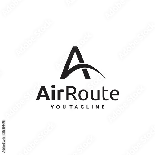 Air Route Letter A Logo Minimalist Modern
