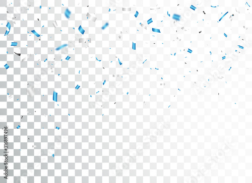 Falling blue confetti celebration design 