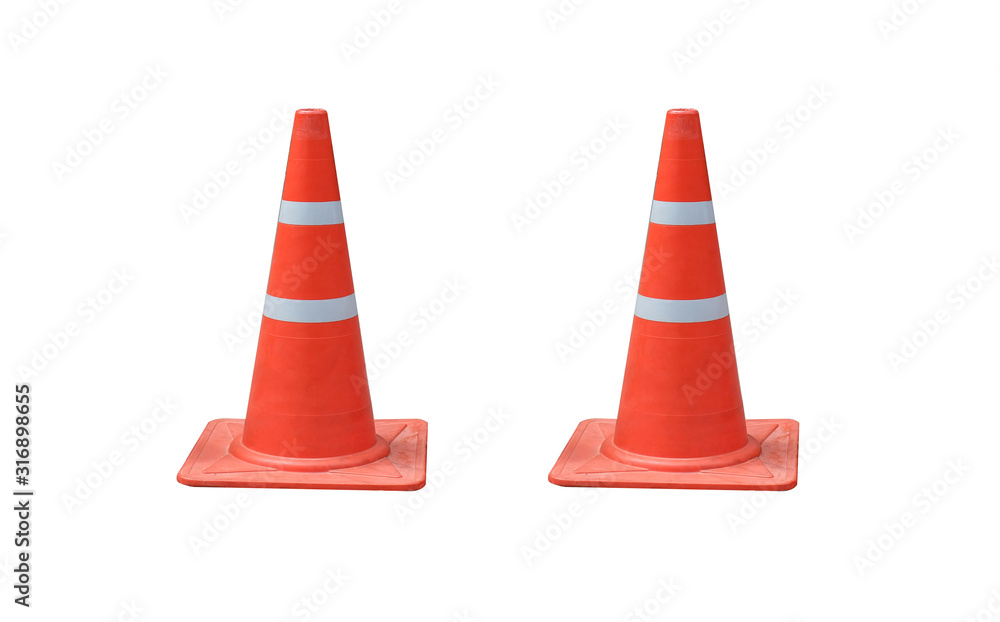 isolated traffic cone with white background. isolated traffic cone with white background.