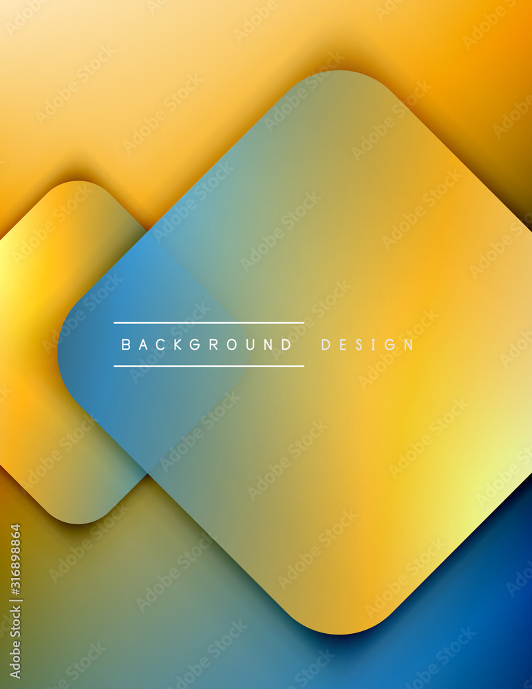 Rounded squares shapes composition geometric abstract background. 3D shadow effects and fluid gradients. Modern overlapping forms. Rounded squares shapes composition geometric abstract background. 3D shadow effects and fluid gradients. Modern overlapping forms.