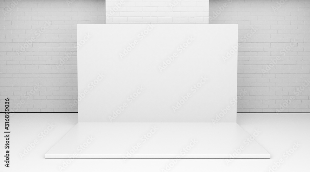 Background. White Backdrop, 3D rendering Background. White Backdrop, 3D rendering