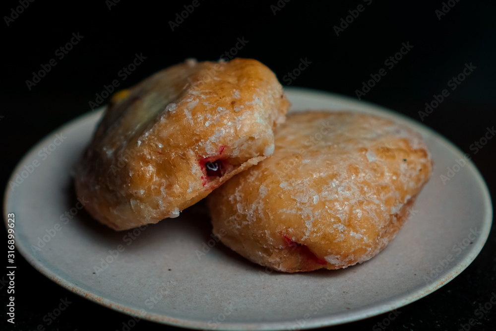 Strawberry filled donuts