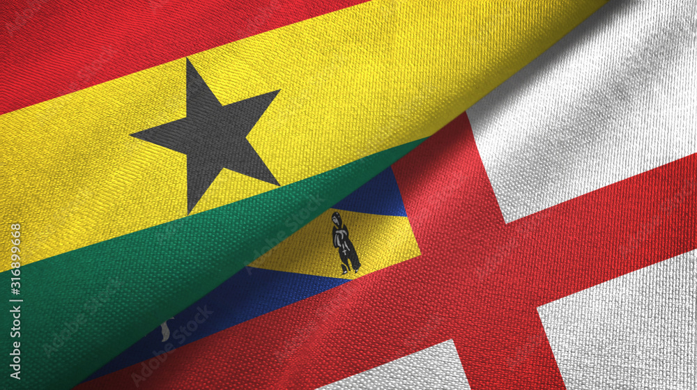 Ghana and Herm two flags textile cloth, fabric texture Ghana and Herm two flags textile cloth, fabric texture
