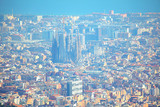 Cityscape view of central Barcelona with Cathedral
