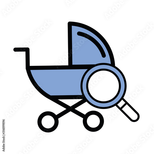 cute baby cart isolated icon