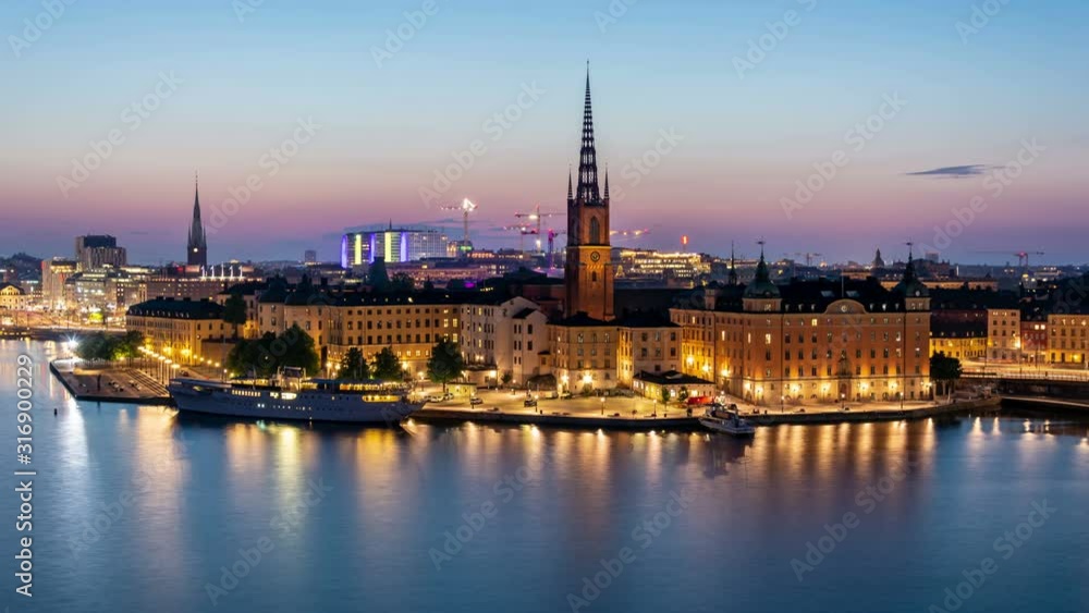 Stockholm city skyline at dawn. Panoramic view of Sweden's capital city. Stockholm city skyline at dawn. Panoramic view of Sweden's capital city.