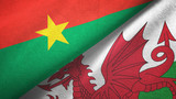Burkina Faso and Wales two flags textile cloth, fabric texture