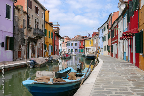 Canal in burano, italy