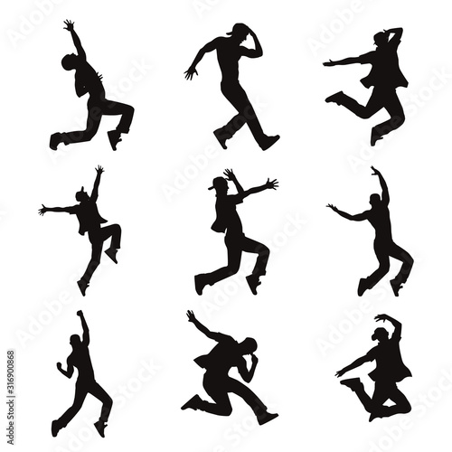 Contemporary Male Dancer Silhouettes