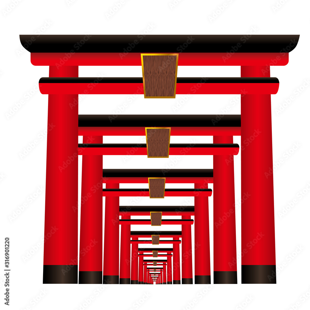 連続した赤い鳥居のトンネル 神社のイラスト ベクターデータ Stock Vector Adobe Stock 連続した赤い鳥居のトンネル 神社のイラスト ベクターデータ Stock Vector Adobe Stock