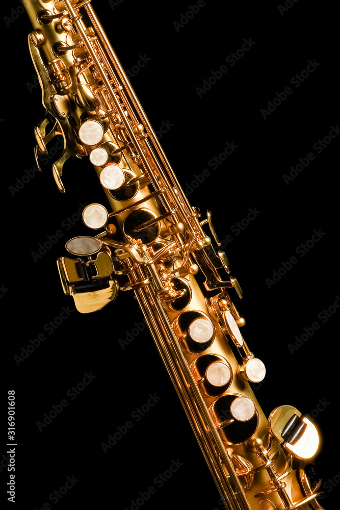 Fototapeta premium soprano saxophone on black background