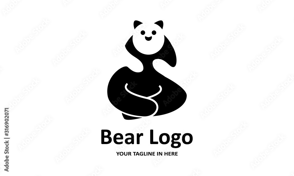 The flat bear logo concept is perfect for business, technology, contractor and housing symbols, health,sport, restaurants, education The flat bear logo concept is perfect for business, technology, contractor and housing symbols, health,sport, restaurants, education