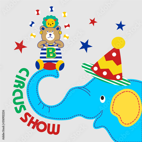 elephant circus playing,vector illustration