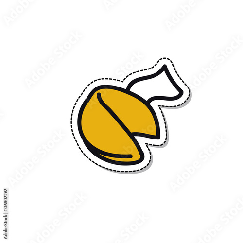 chinese fortune cookie doodle icon, vector illustration