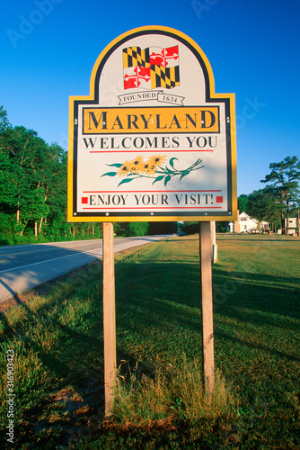 Canvastavla Welcome to Maryland Sign