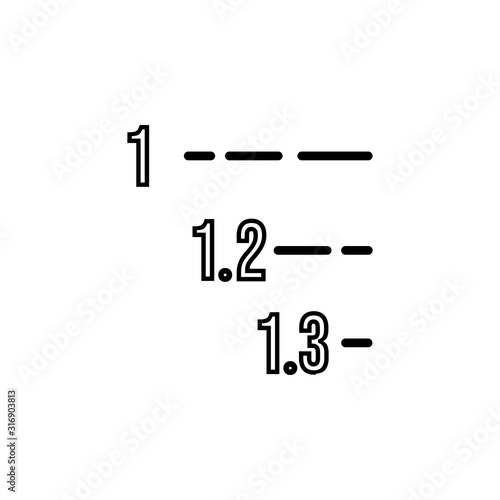 multilevel list icon design line style. Perfect for application, web, logo and presentation template