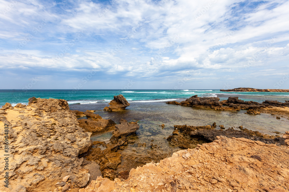 Rocky ocean coast in South Australia