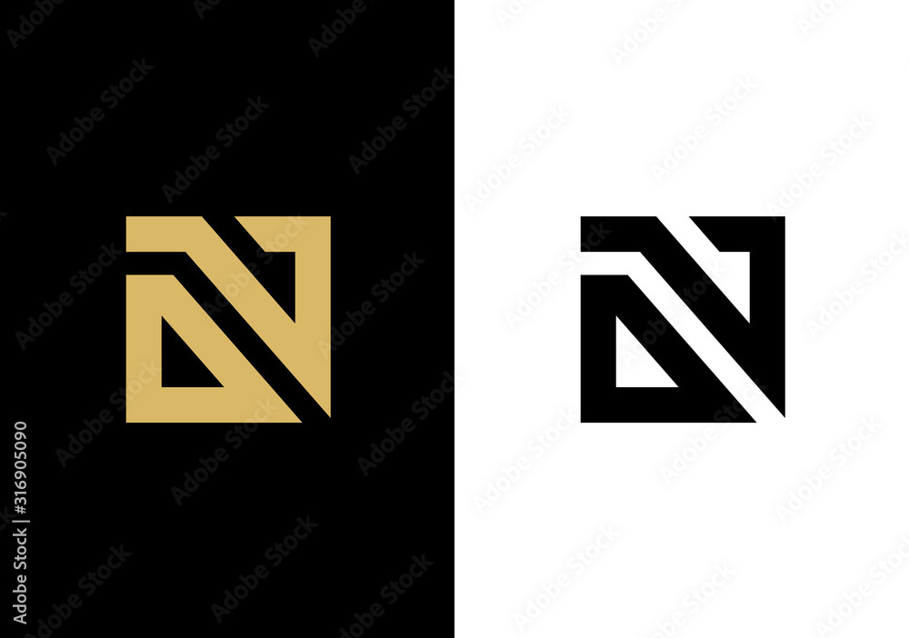 Initial letter ON NO VO OV logo icon design, square shape typohraphy - Vector Initial letter ON NO VO OV logo icon design, square shape typohraphy - Vector