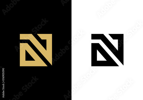 Initial letter ON  NO VO OV logo icon design, square shape typohraphy - Vector photo