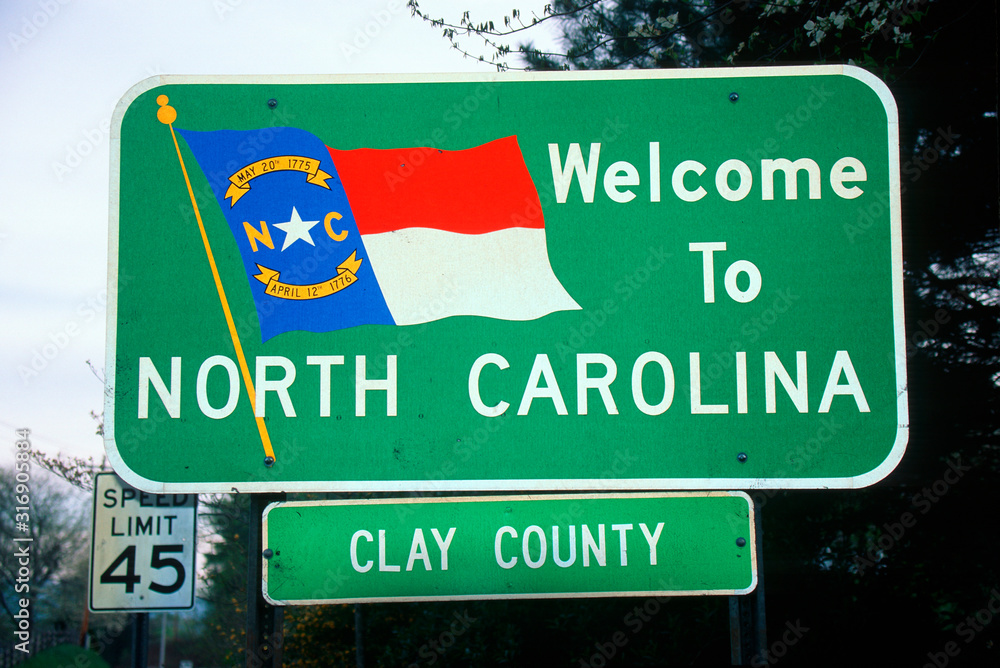 Fototapeta premium Welcome to North Carolina Sign
