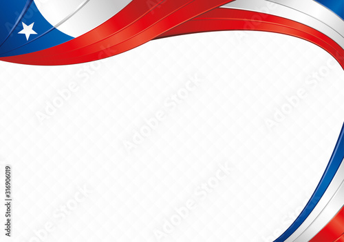 Abstract background with shapes with the colors of the flag of Chile to use as Diploma or Certificate