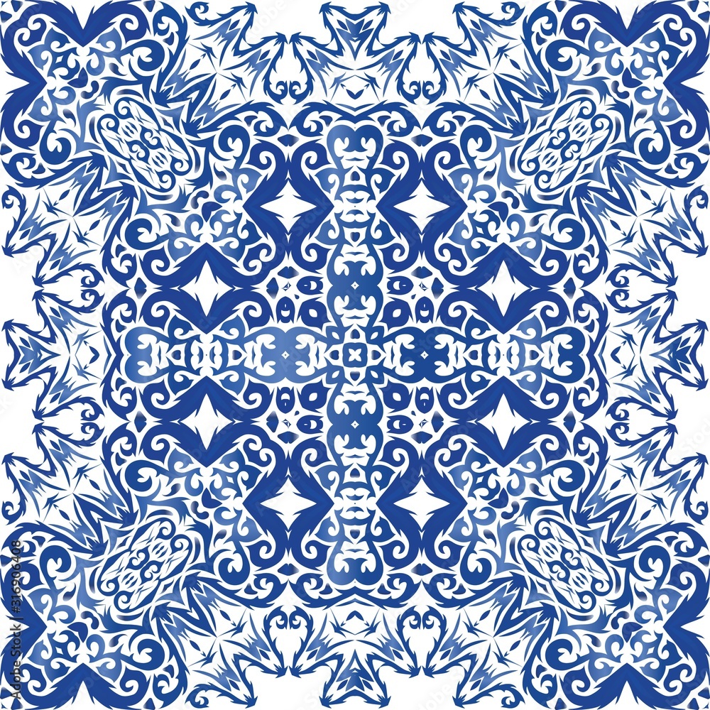 Antique azulejo tiles patchwork. Antique azulejo tiles patchwork.