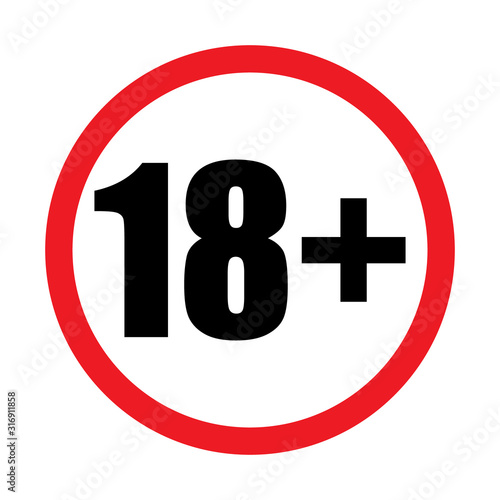 Vector 18 Plus Age Sign