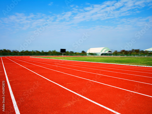 Running track for the athletes background, Athlete Track or Running Track © seekeaw