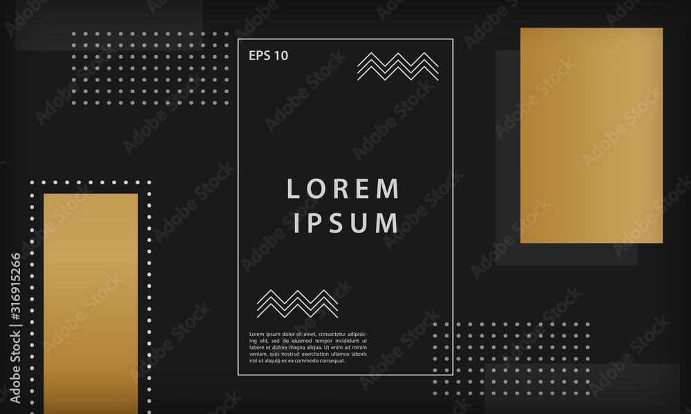 Abstract black and gold background with geometric shape elements. Modern trendy minimal vector design template. Abstract black and gold background with geometric shape elements. Modern trendy minimal vector design template.