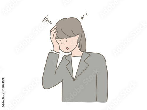 Woman suffering from headache