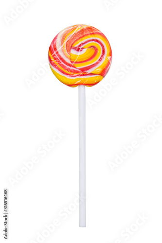 lollipop, with a color pattern, on a white background, close-up © kurgu128