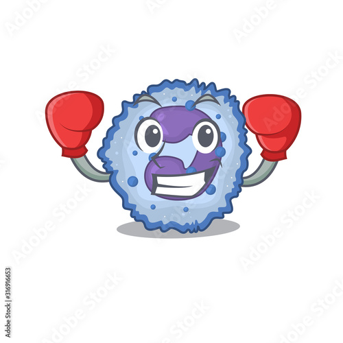 Sporty Boxing basophil cell mascot character style