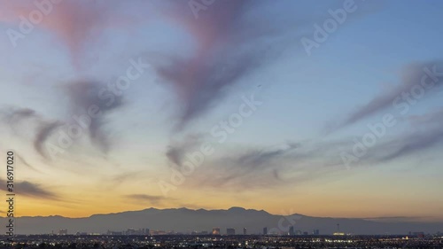 Sunset timelapse of the famous Las Vegas Strip skyline