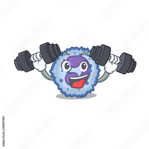 Sporty Fitness exercise basophil cell using barbells