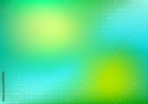 緑色のドットのハーフトーングラデーションデジタル背景