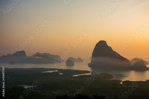Viewpoint Samet Nangshe in Phangnga,Thailand.