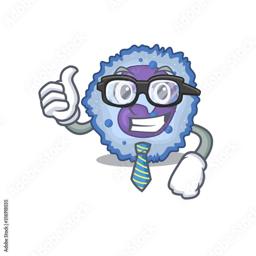 cartoon character of Businessman basophil cell wearing glasses