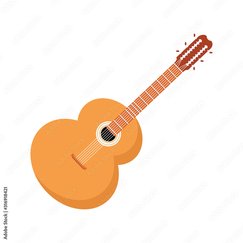guitar instrument icon, colorful design