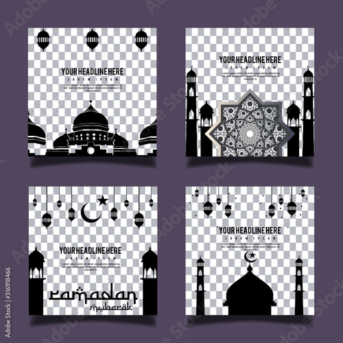 ramadhan kareem set of sale banner template design