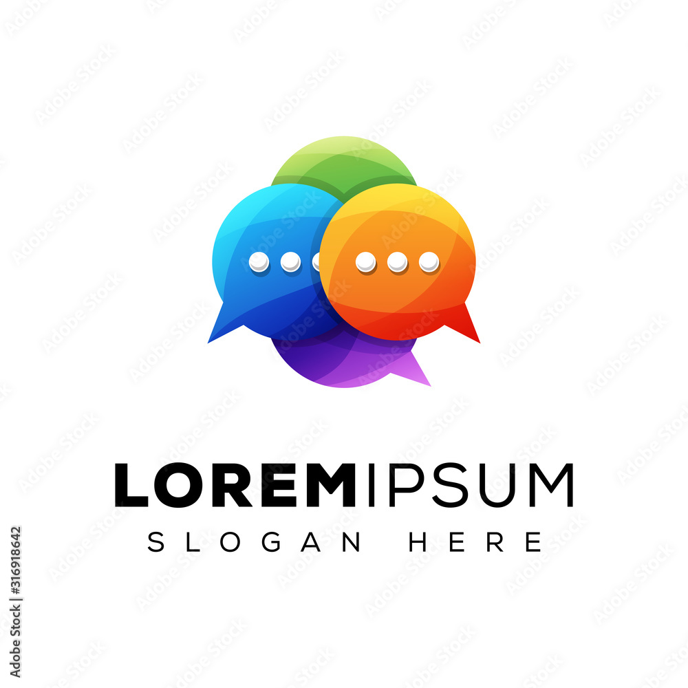 colorful bubble chat. comunication logo design colorful bubble chat. comunication logo design