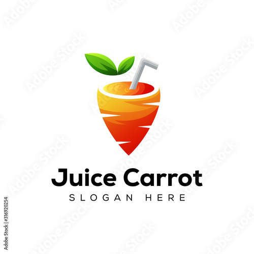 modern juice carrot logo design